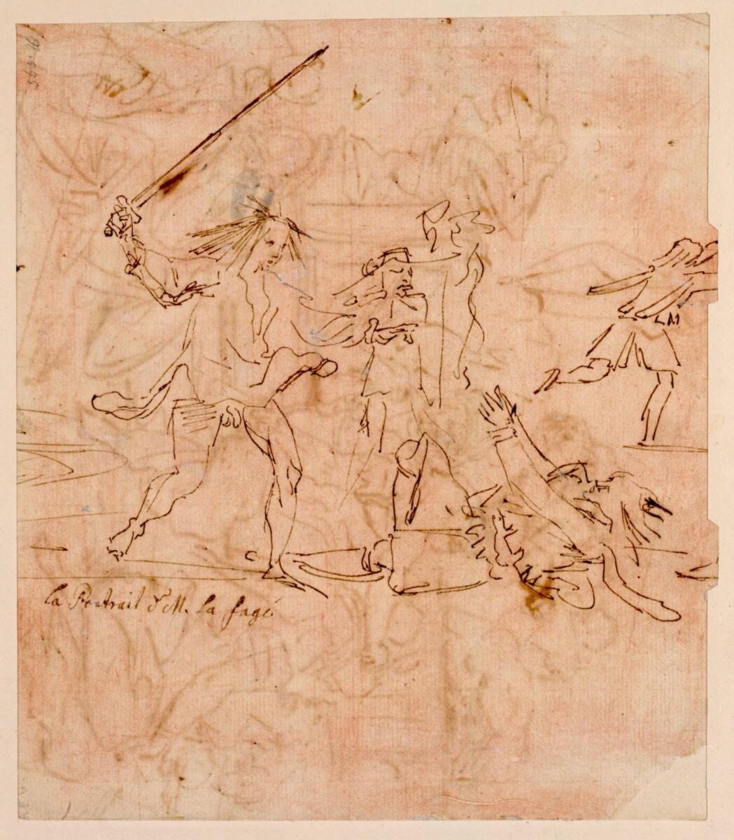 Raymond Lafage, Selbstporträt des Künstlers in einem Degenkampf, Inv. Nr.: 11907v