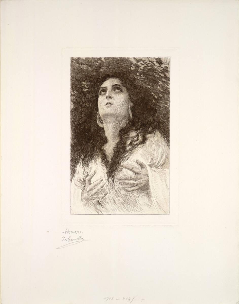 Basilio Cascella, Aufwärtsblickende Frau, Inv. Nr.: DG1908/449/5