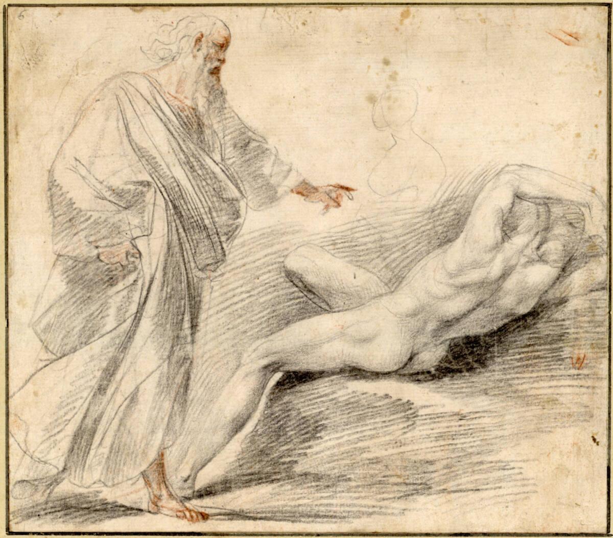 Giuseppe Cesari gen. Cavaliere d' Arpino, Die Erschaffung Evas. (Gottvater schreitet von links …