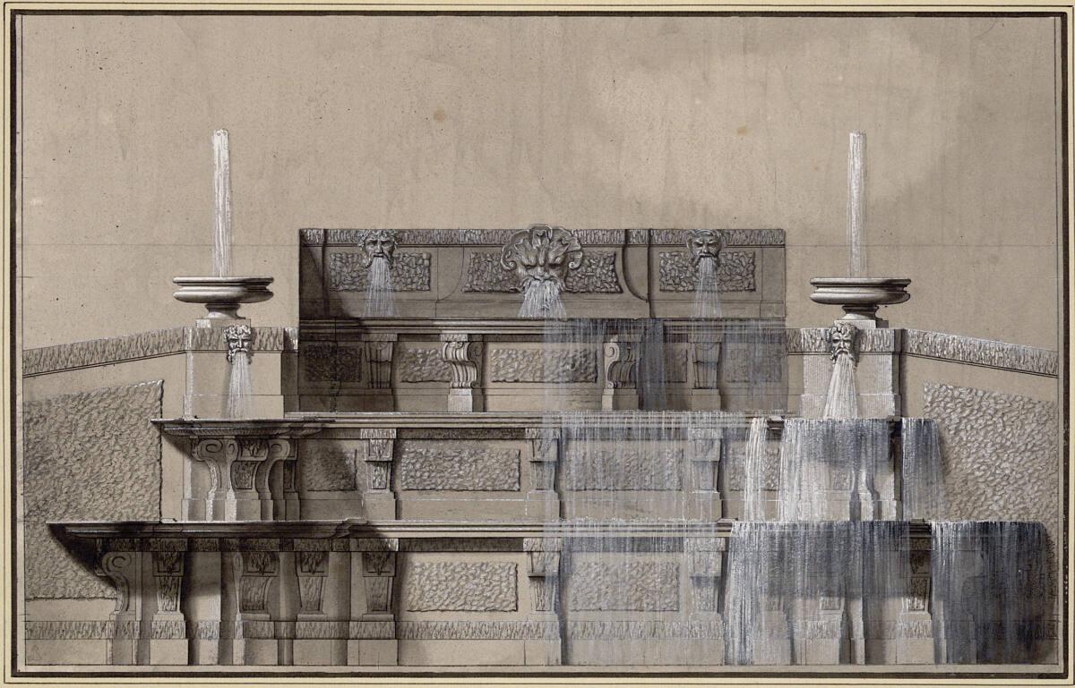 Alexandre Jean-Baptiste Le Blond, Aufriss einer Treppenanlage en face, Inv. Nr.: 11984