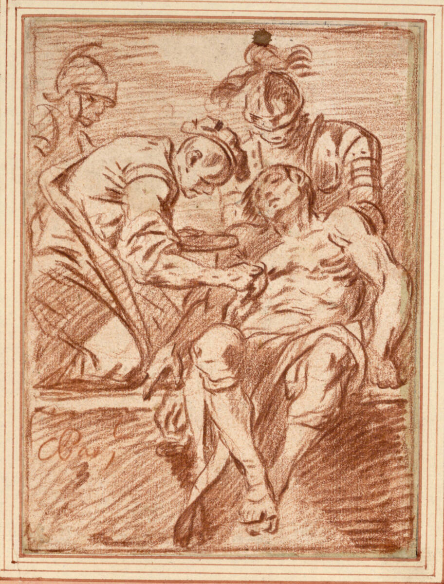 Ein Arzt pflegt einen verwundeten Soldaten, Charles Parrocel