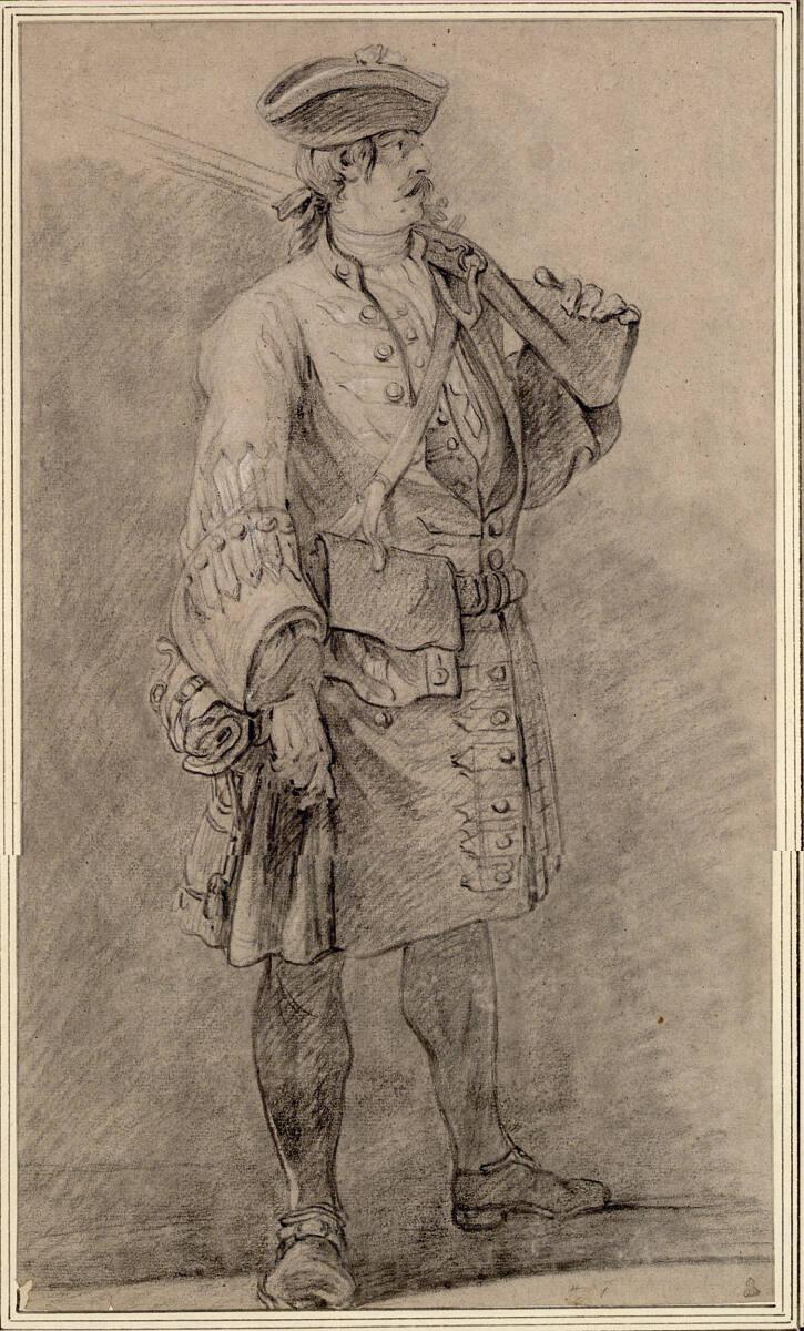 Charles Parrocel, Französischer Gardesoldat mit geschultertem Gewehr, Inv. Nr.: 12029