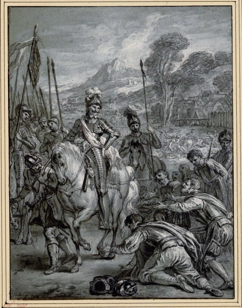 Heinrich IV. vergibt den Gefangenen nach der Schlacht von Ivry, François Lemoyne