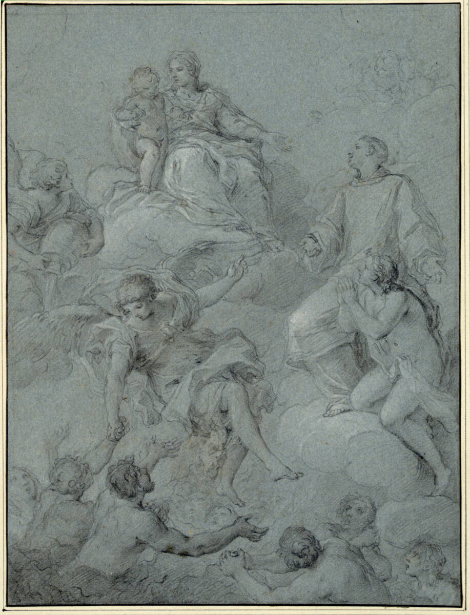 Apotheose eines Mönchs mit Maria und dem Jesuskind, Pierre Charles Trémolières