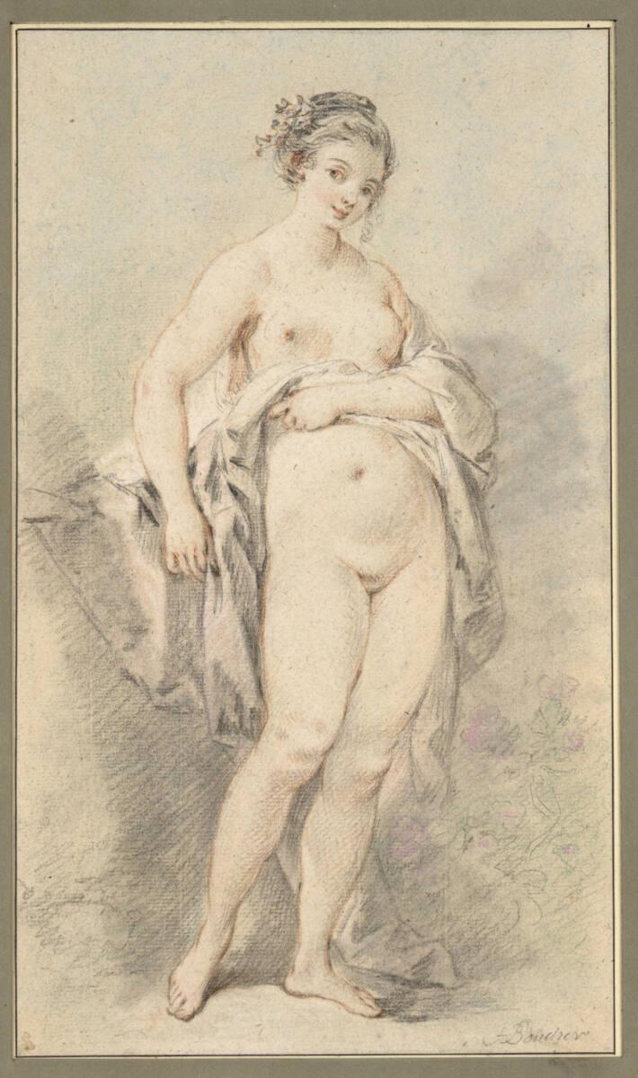 François Boucher, Stehender Mädchenakt, Inv. Nr.: 12133