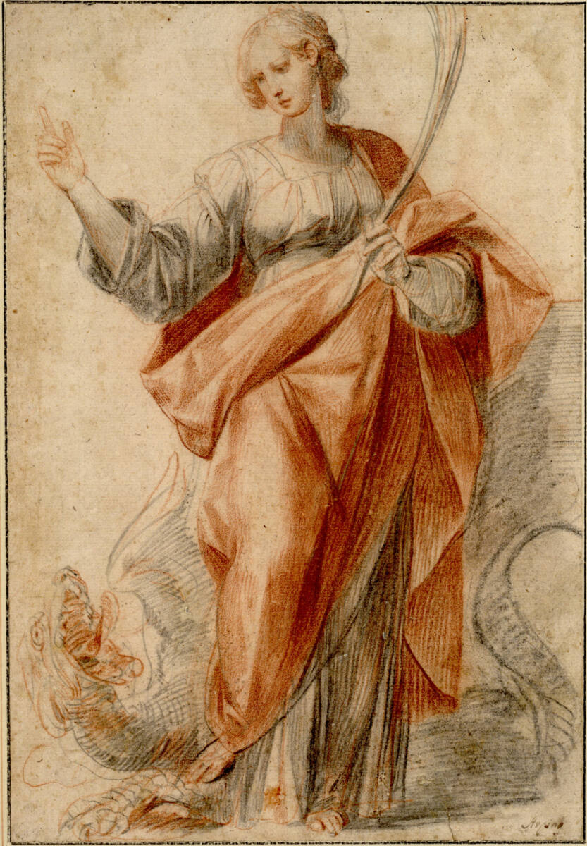 Die heilige Margaretha stehend mit dem Drachen, Giuseppe Cesari