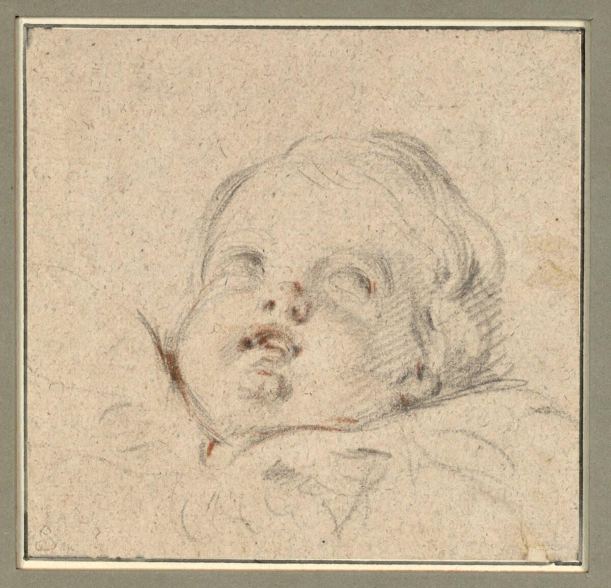 François Boucher, Studie eines Kinderkopfes, Inv. Nr.: 12178