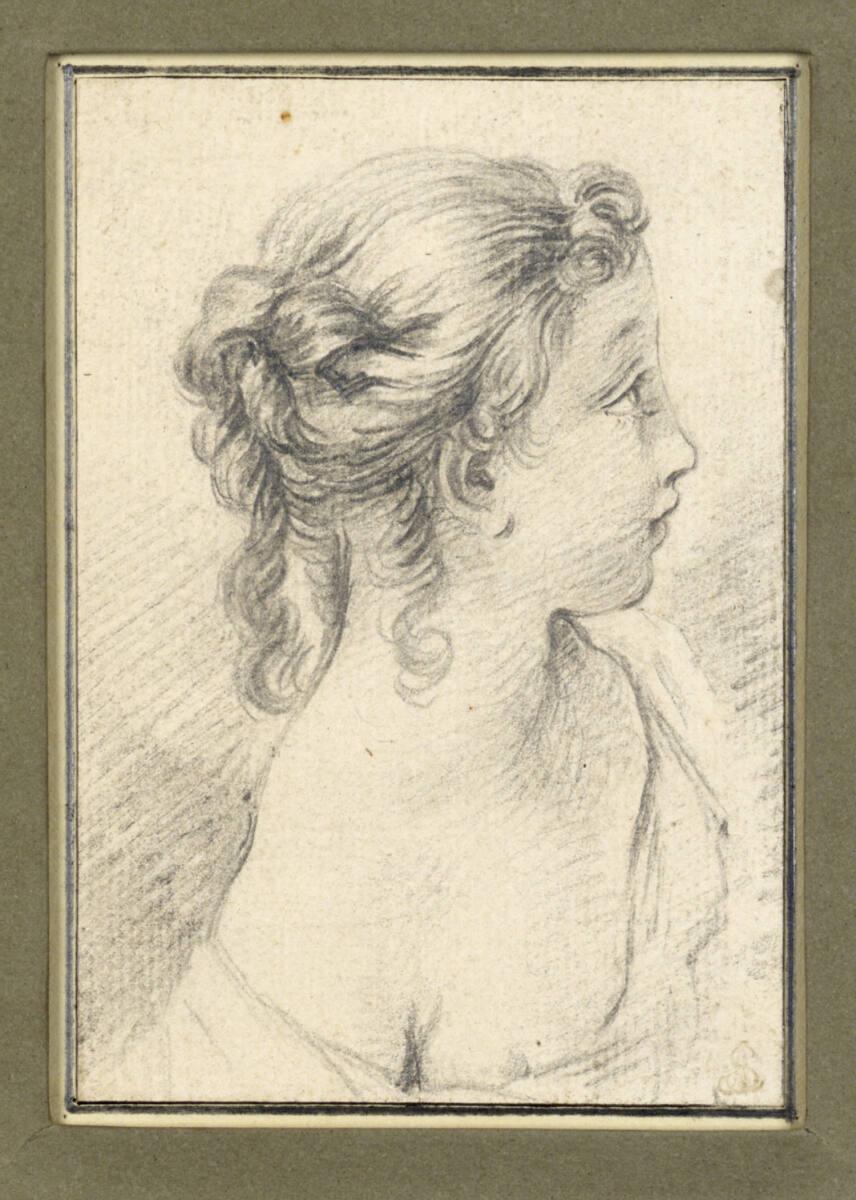 François Boucher, Profilstudie eines jungen Mädchens nach rechts, Inv. Nr.: 12186