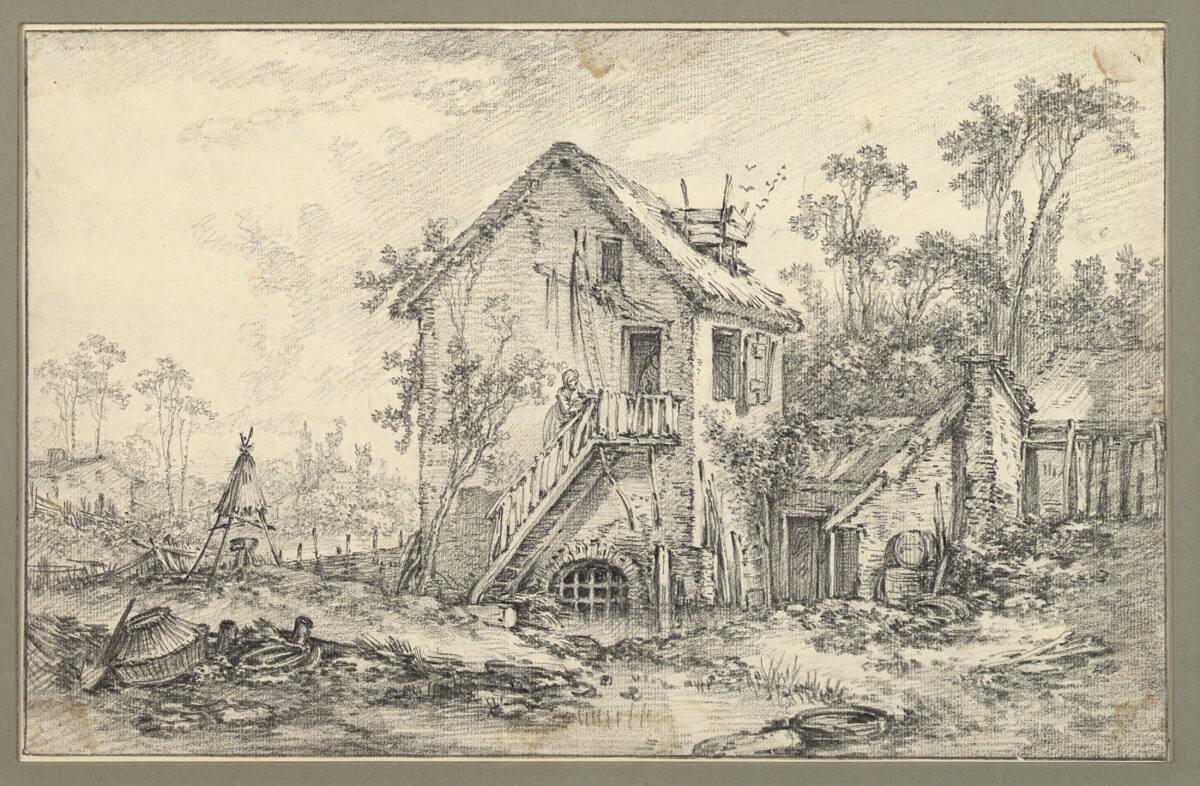 François Boucher, Altes Bauernhaus, von Bäumen umgeben, Inv. Nr.: 12192