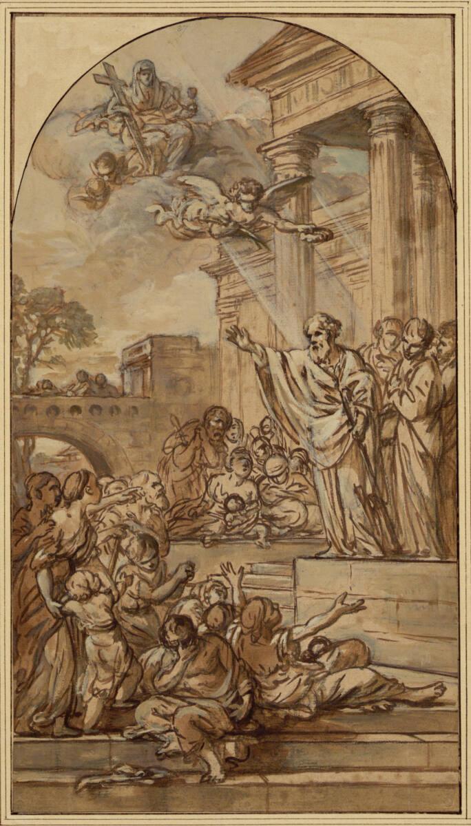 Joseph Marie Vien, Der hl.Dionysius (auch hl. Denis) Areopagita verkündet in Gallien den Glaube…