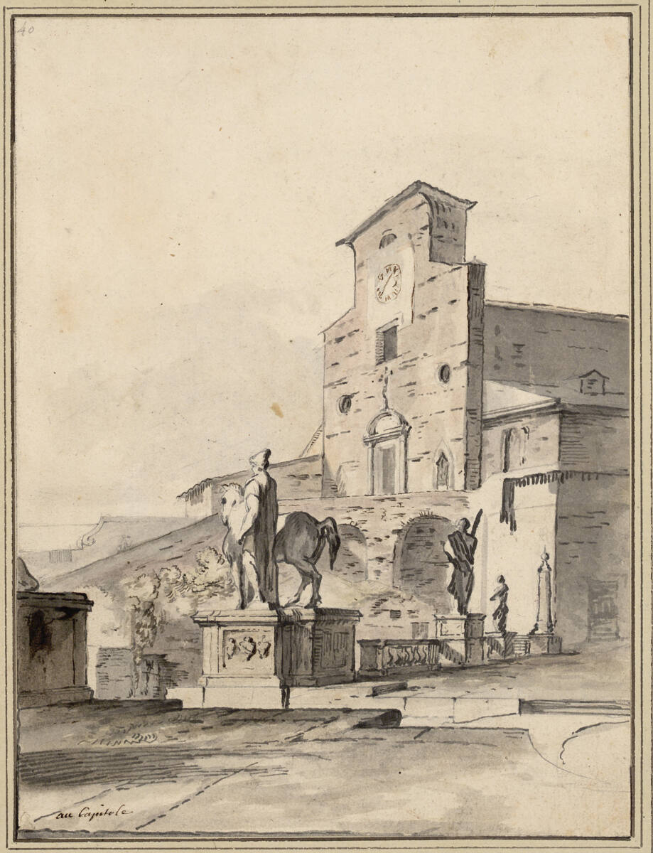 Blick auf das Kapitol mit S. Maria in Aracoeli, Jean-Baptiste Marie Pierre, c. 1735–1740