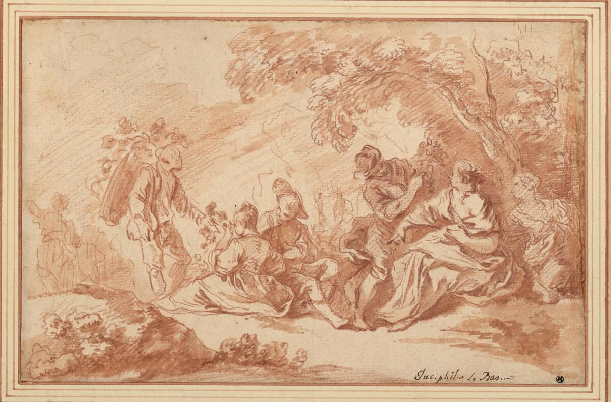Jacques-Philippe Le Bas, Rastende Gesellschaft mit Obsthändlern, Inv. Nr.: 12258
