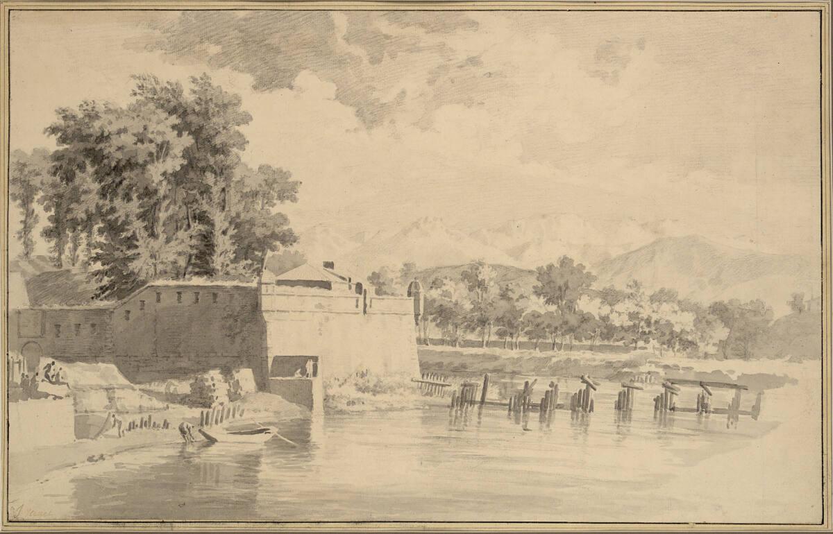Claude-Joseph Vernet, Seelandschaft mit Festungsmauer, Inv. Nr.: 12269