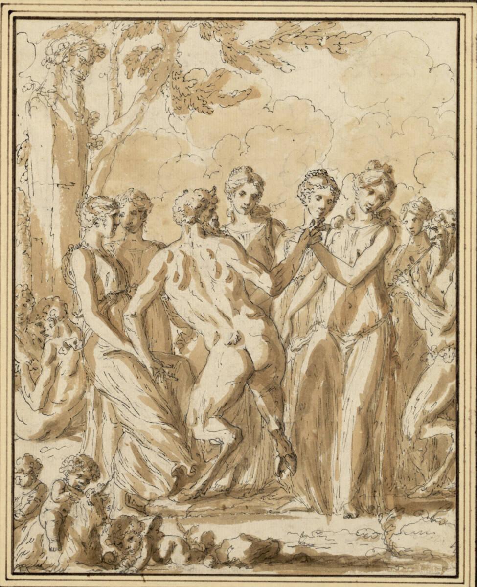 Louis Félix de La Rue, Fünf mit einem Satyr tanzende Nymphen, Inv. Nr.: 12280