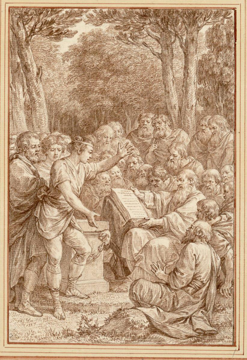 Charles Nicolas Cochin (der Jüngere), Telemachos erklärt auf Kreta die Gesetze von König Minos,…