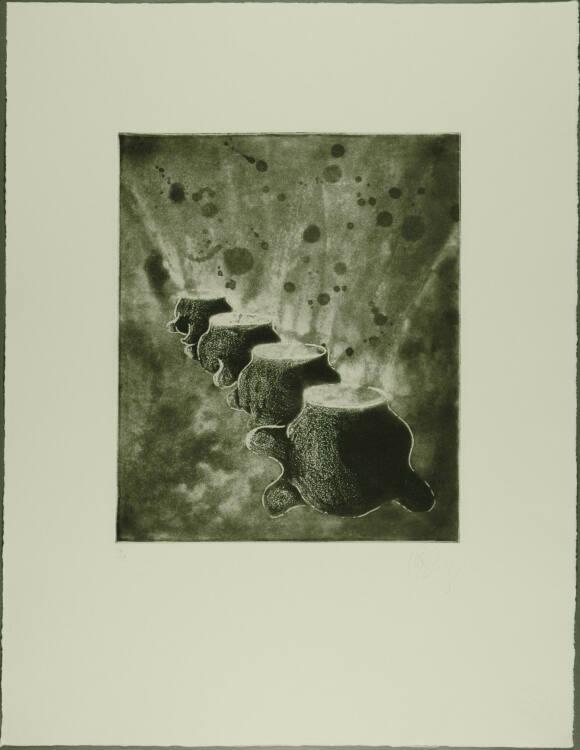 Tony Cragg, Die 1. Ära; Vier Objekte in einer diagonal verlaufenden Reihe, Inv. Nr.: DG1999/79/…