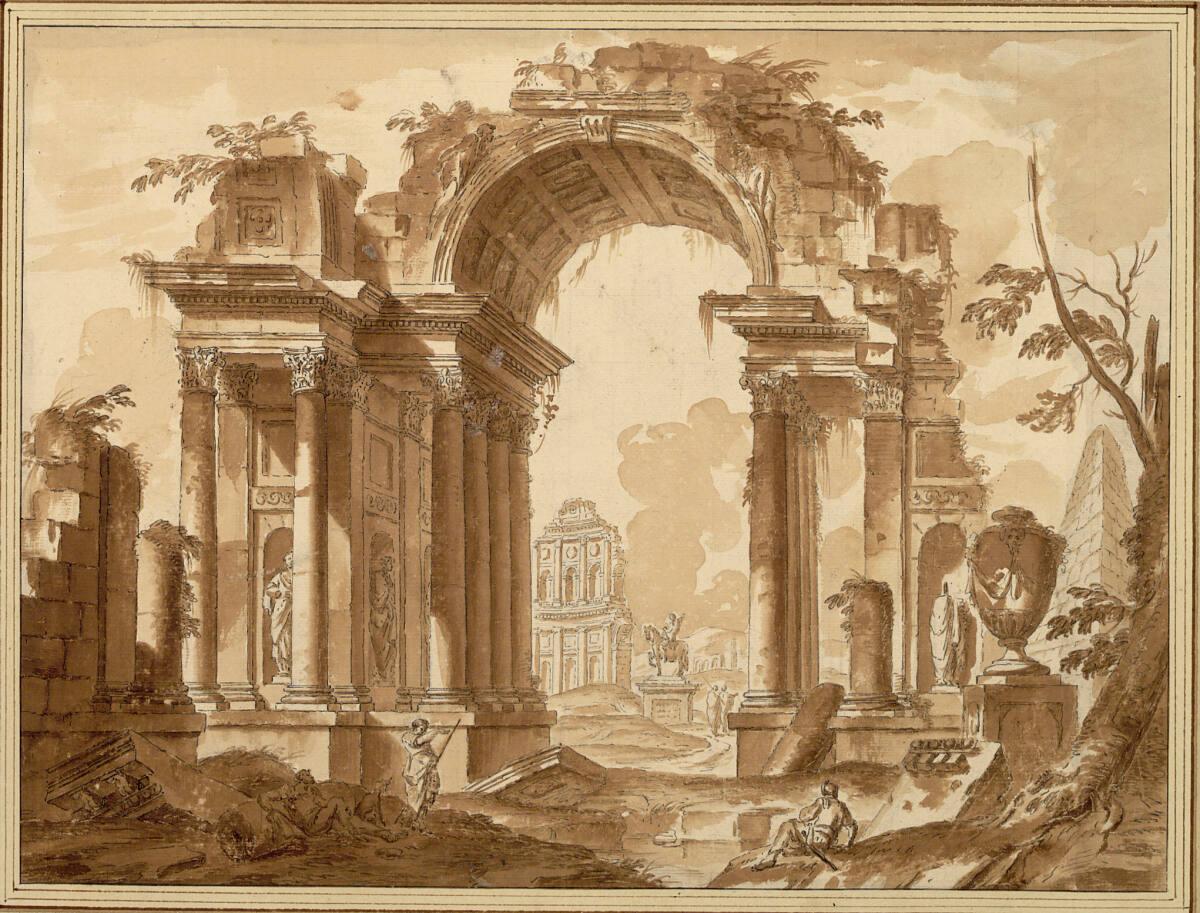 Pierre Antoine de Machy, Ruine eines Triumphbogens, Inv. Nr.: 12421