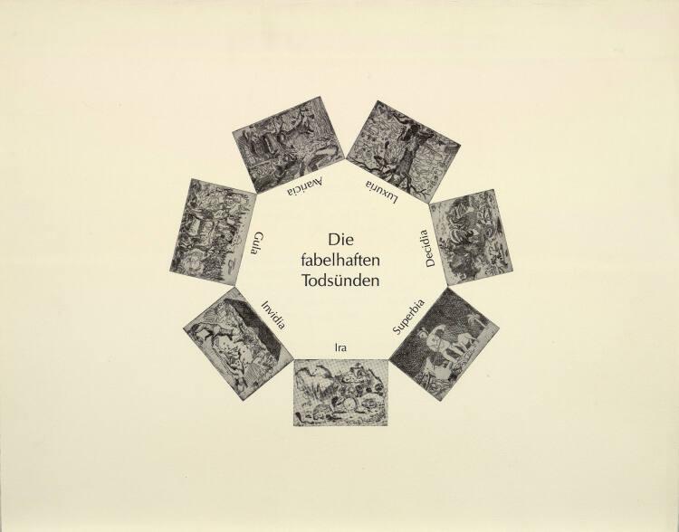 Alfred Klinkan, Aus der Serie "Die fabelhaften Todsünden": Umschlagblatt, Inv. Nr.: DG1998/41/2