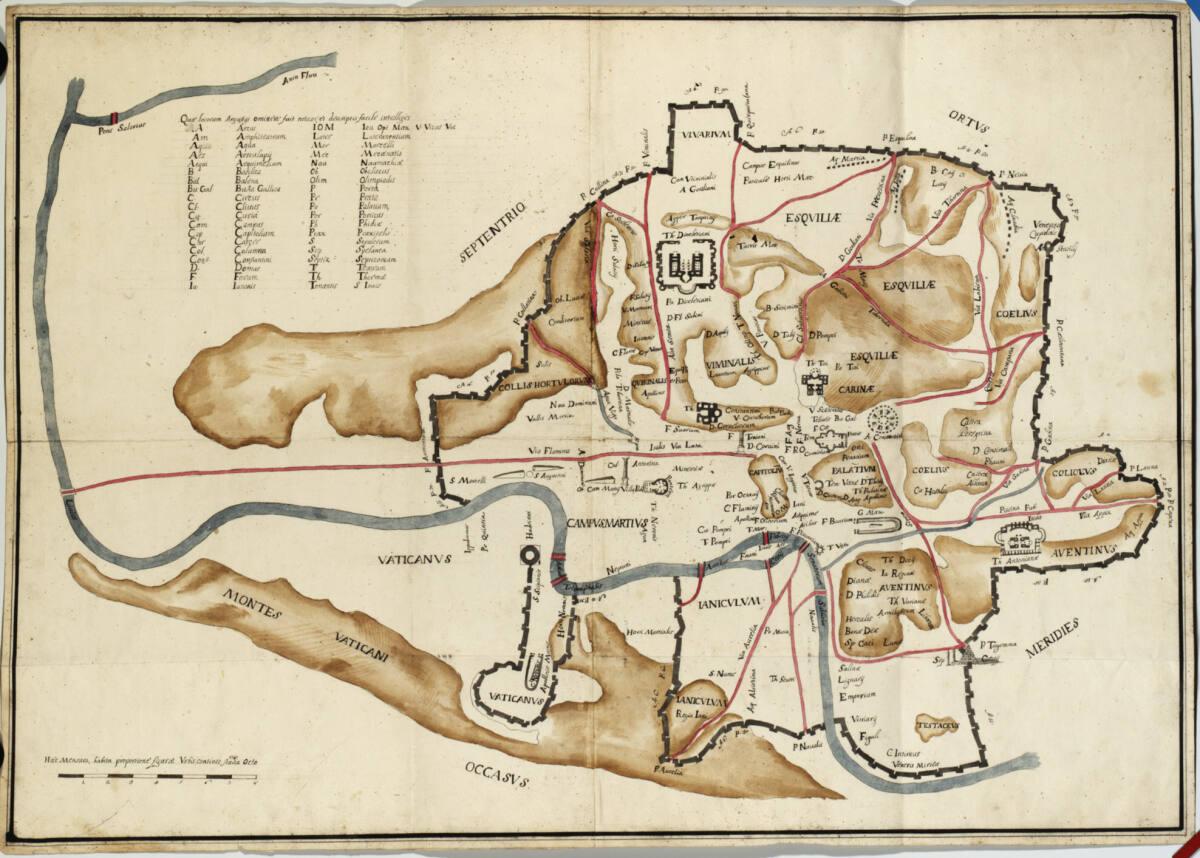 Rom, Collegio di Propaganda Fide, Straßenplan der Umgebung, Inv. Nr.: AZRom22