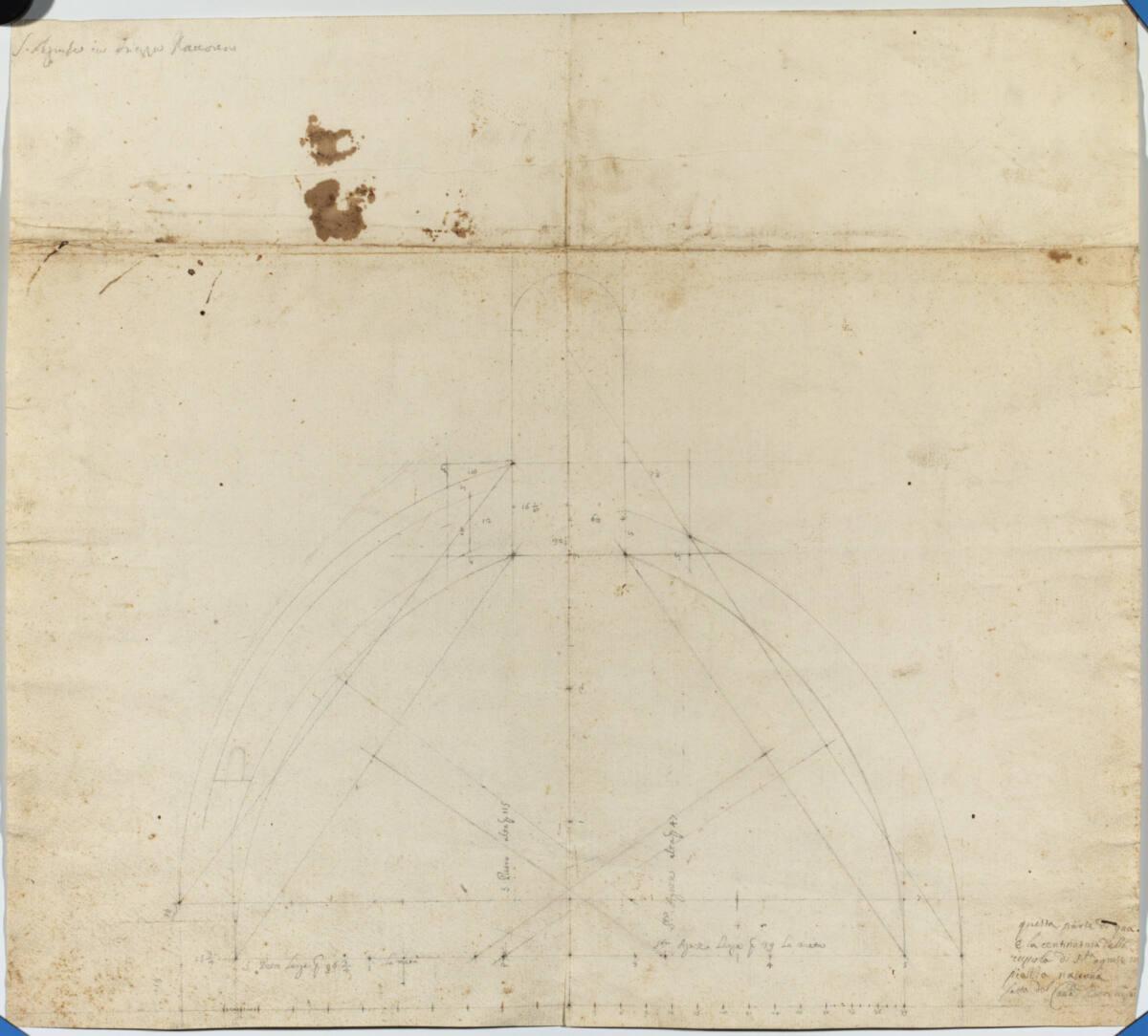Rom, Sant´ Agnese, Kuppel und Laterne, Schnittschema, Inv. Nr.: AZRom61