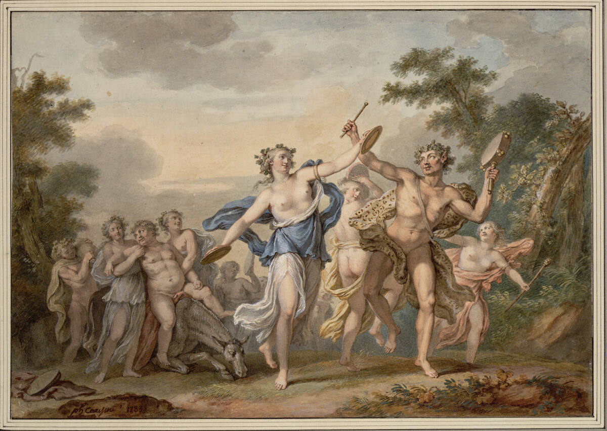 Tanzende Faune und Bacchantinnen mit Silen, Jacques-PhilippeCaresme, 1783