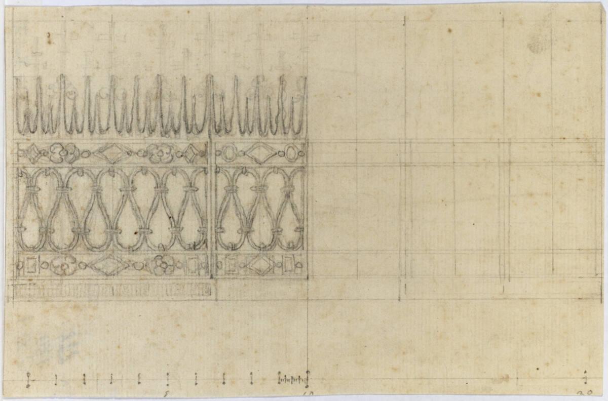 Rom, San Carlo alle Quattro Fontane, Entwurf für eine Balustrade innerhalb der Kirche, Inv. Nr.…