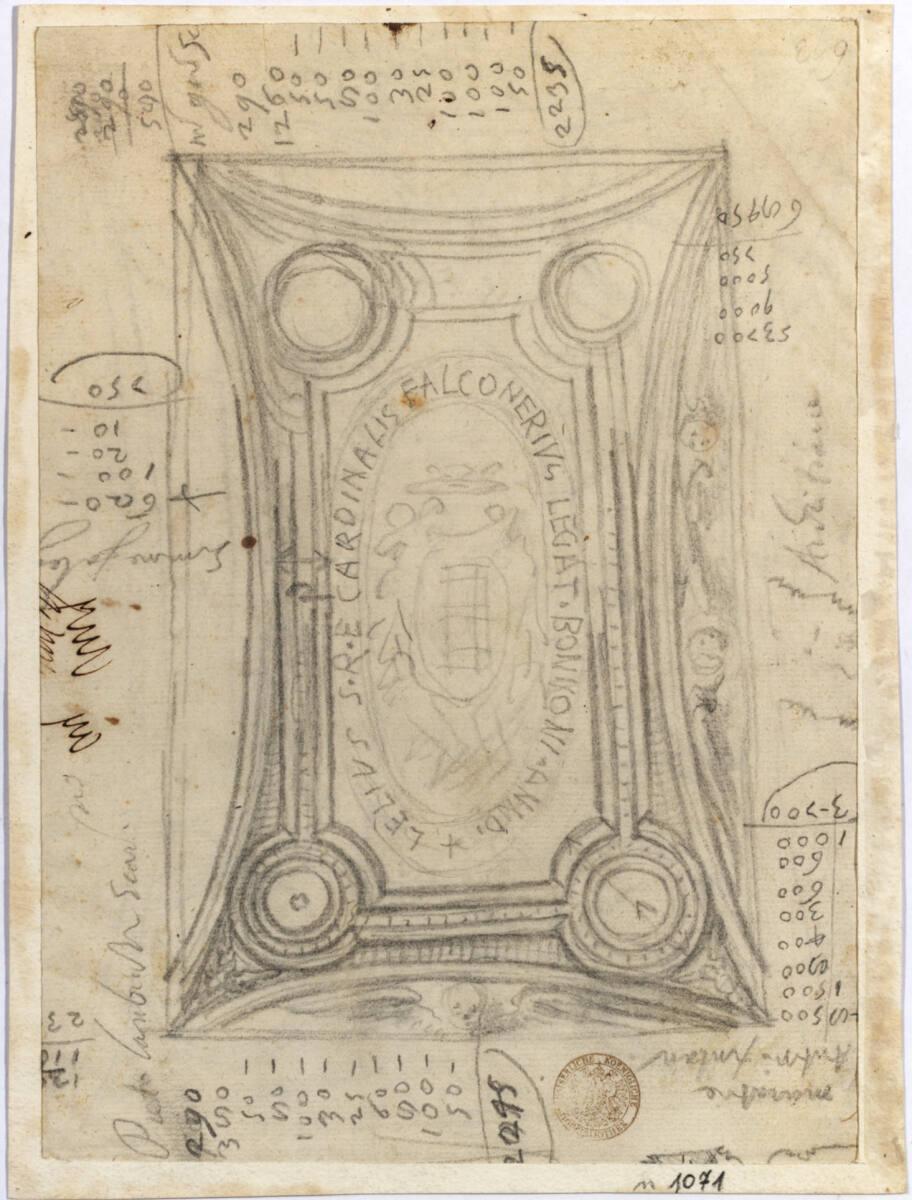 Rom, Palazzo Falconieri, Gewölbestudie, Inv. Nr.: AZRom1071r