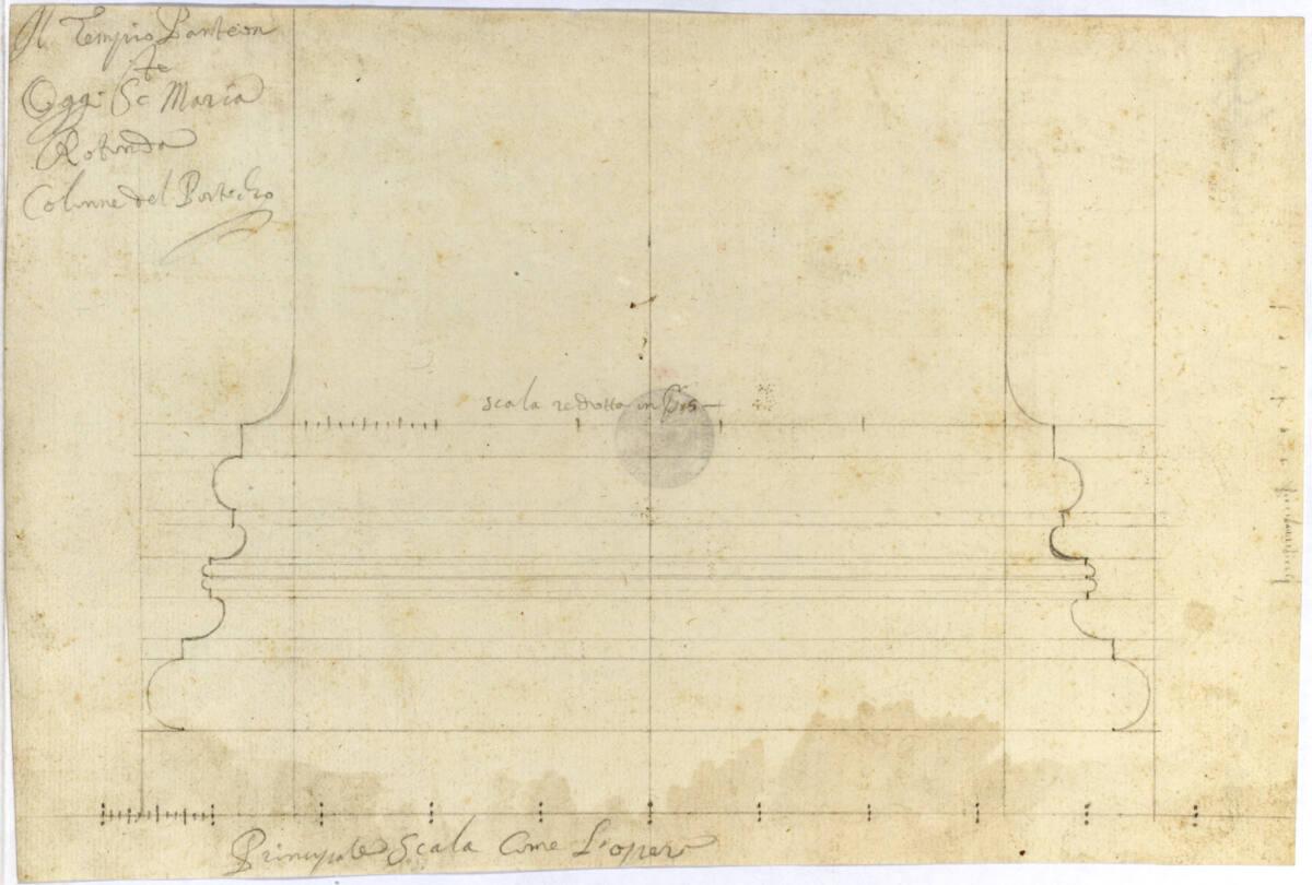 Rom, Pantheon, Vorhalle, Aufriss einer Säulenbasis, Inv. Nr.: AZAntike133