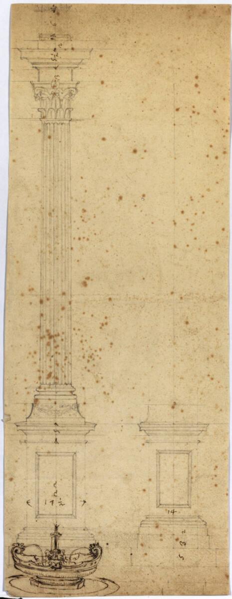 Rom, Santa Maria Maggiore, Mariensäule vor der Fassade, Aufriss, Inv. Nr.: AZRom598