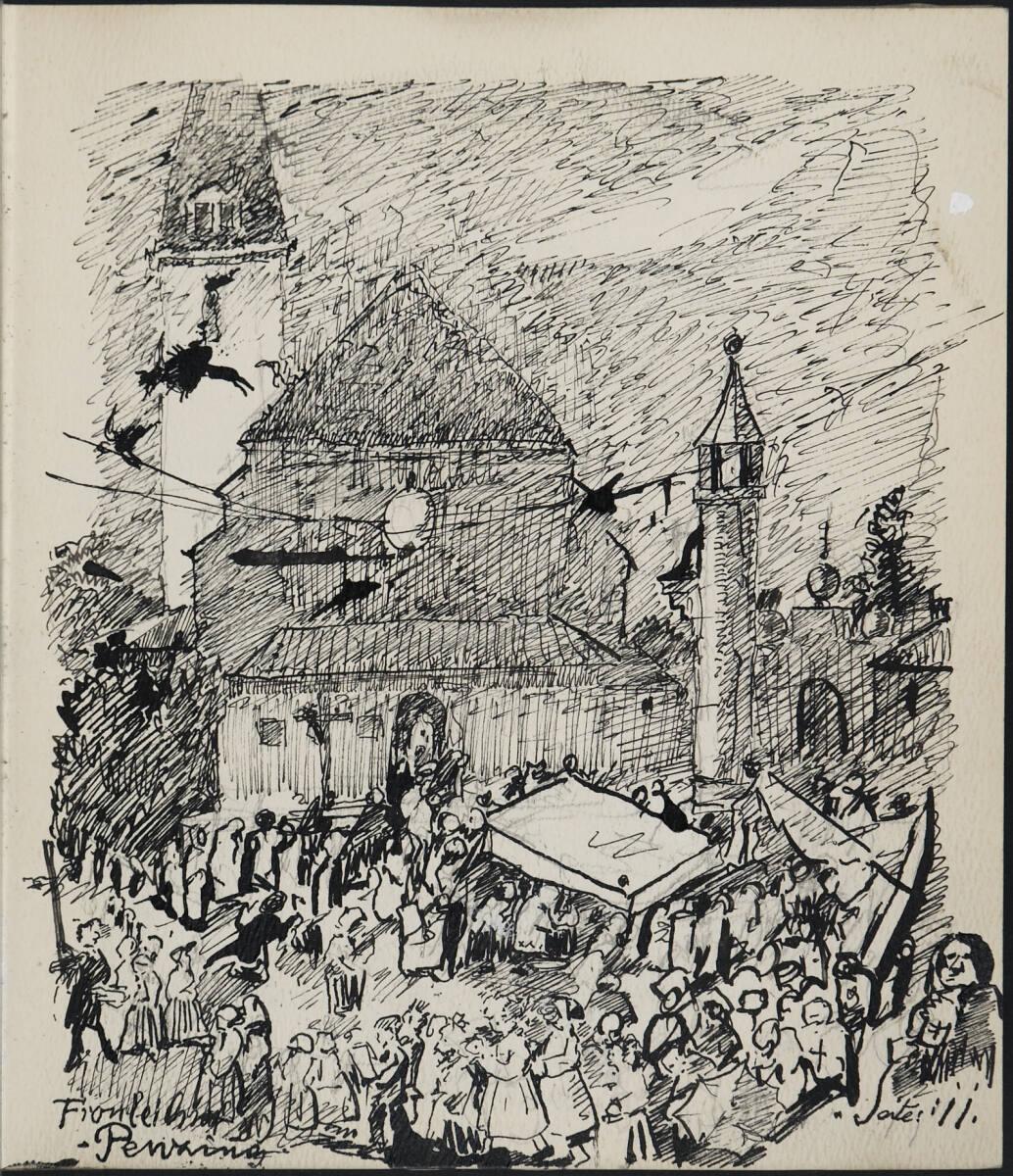 Oskar Laske, Fronleichnamszug in Penzing, Inv. Nr.: 35007/7/11