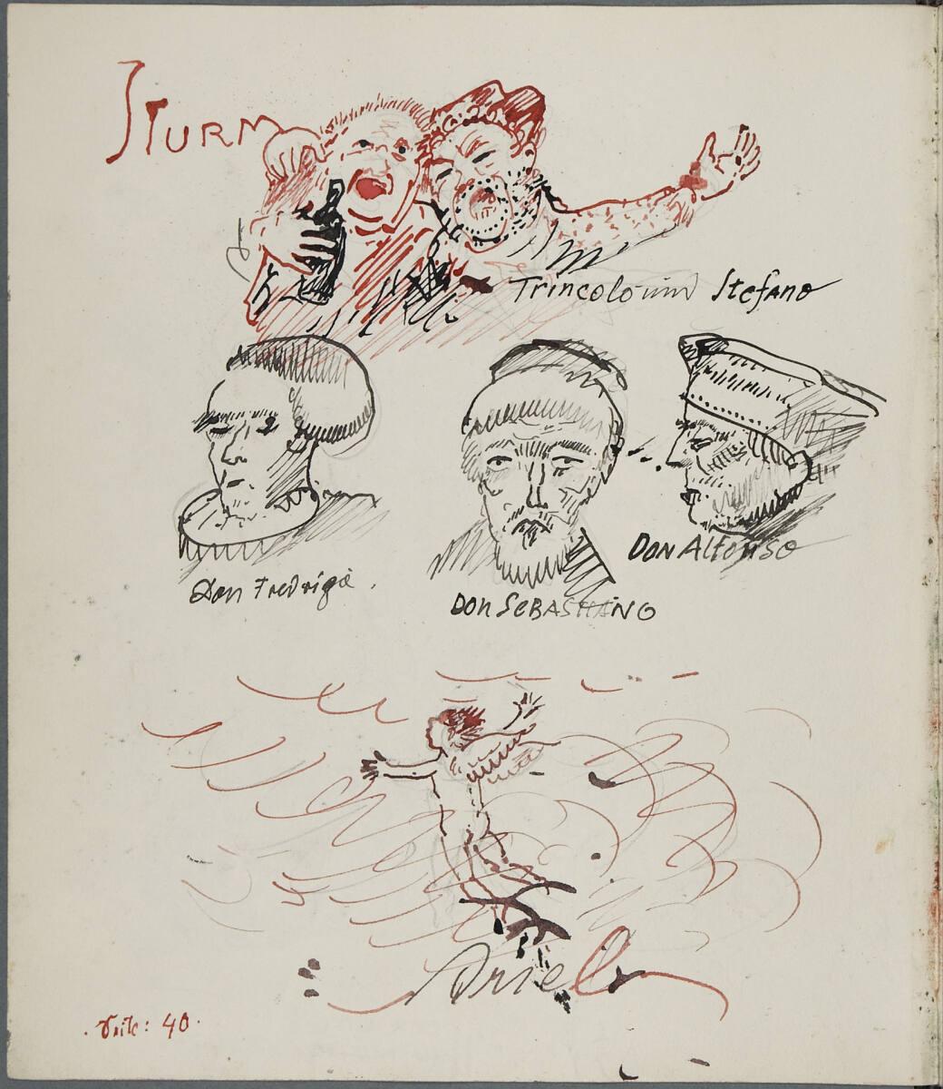 Oskar Laske, STURM. Illustration mitwirkender Figuren; Ariel., Inv. Nr.: 35007/6/40