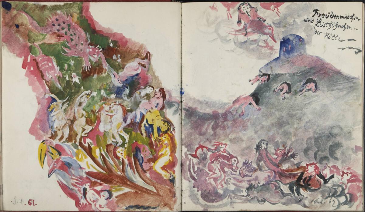 Oskar Laske, Freudenmädchen und Lusthühnchen in der Hölle. (Originaltitel), Inv. Nr.: 35007/6/6…