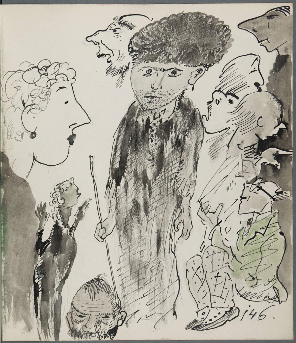 Oskar Laske, Verschiedene Personenstudien, Inv. Nr.: 35007/6/146