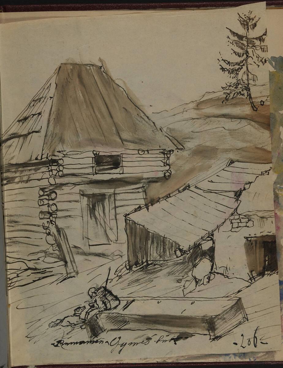 Oskar Laske, Illustration einer ruralen Szene in Rumänien, Inv. Nr.: 35007/14/206