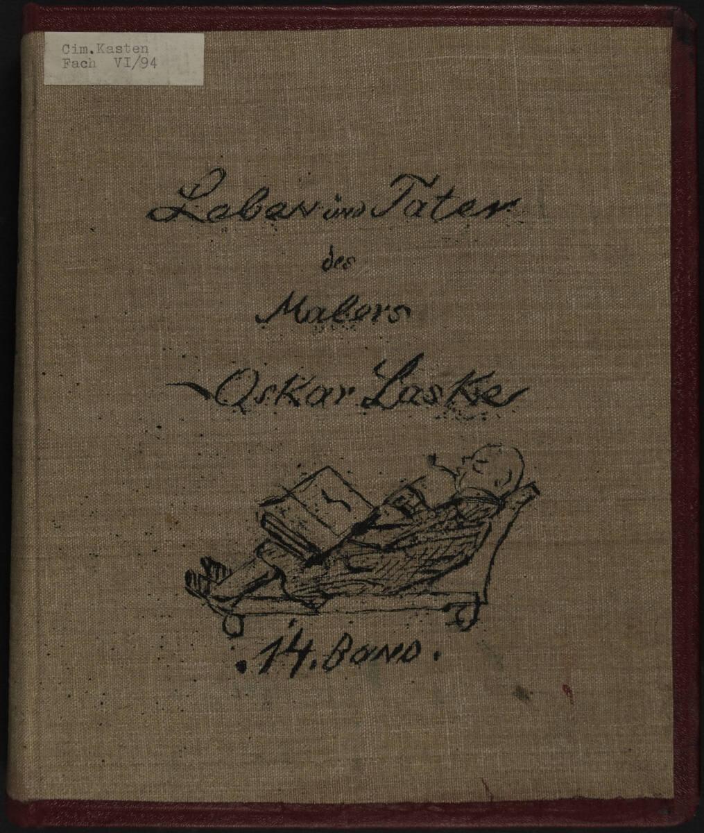 Oskar Laske, Leben und Taten des Malers Oskar Laske, 14. Band, Inv. Nr.: 35007/14/Deckel