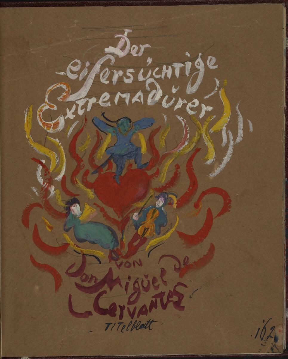 Oskar Laske, Entwurf eines Titelblattes für Don Miguel Cervantes' "Der eifersüchtige Extremadür…