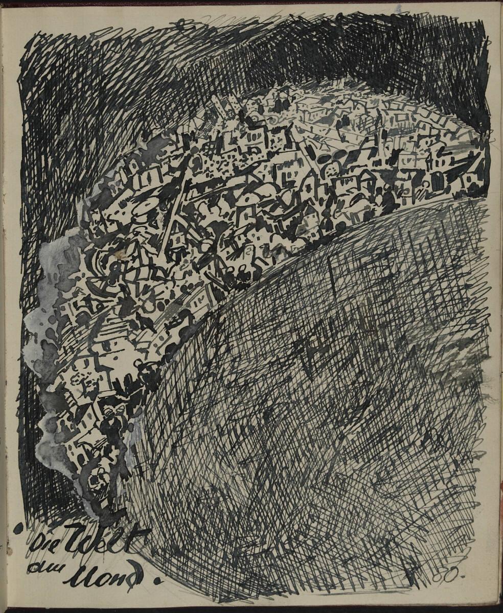 Oskar Laske, "Die Welt am Mond.", Inv. Nr.: 35007/14/80