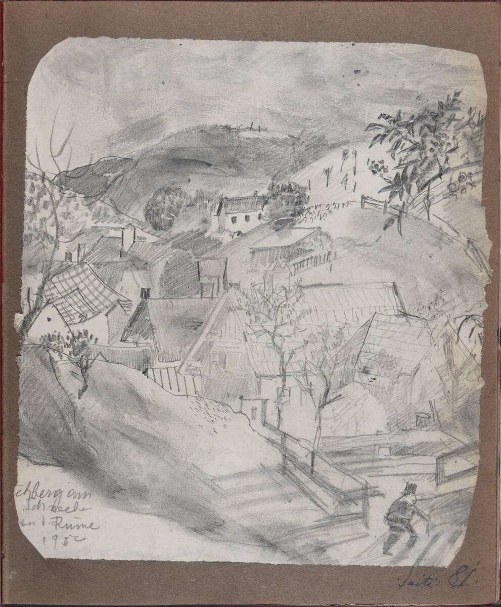 Oskar Laske, "Puchberg am Schneeberg, Ruine, 1950", Inv. Nr.: 35007/10/81