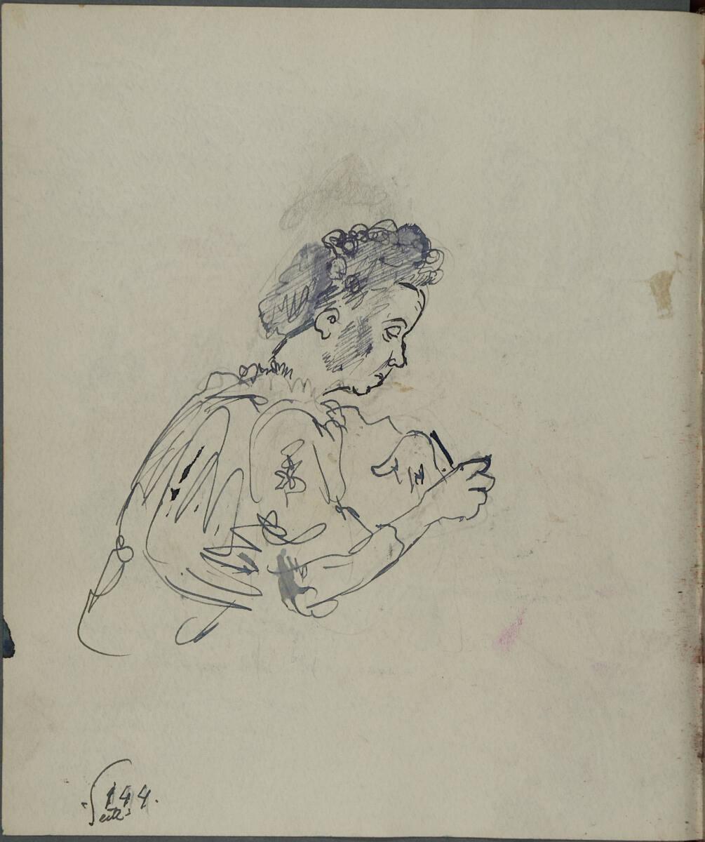 Oskar Laske, Porträt einer Dame beim Schreiben, Inv. Nr.: 35007/9/144