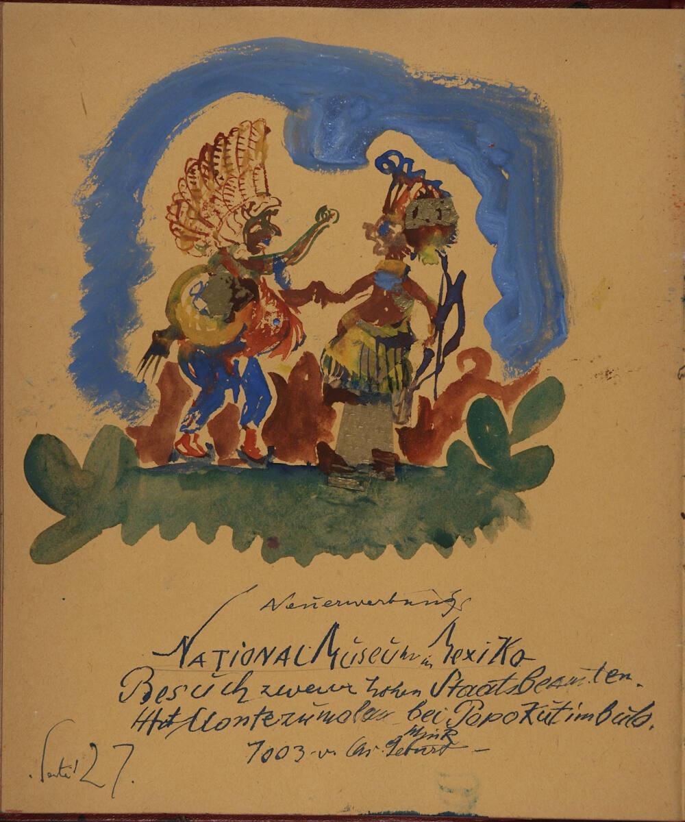 Oskar Laske, "Nationalmuseum in Mexiko: Besuch zweier hoher Staatsbeamter", Inv. Nr.: 35007/9/2…