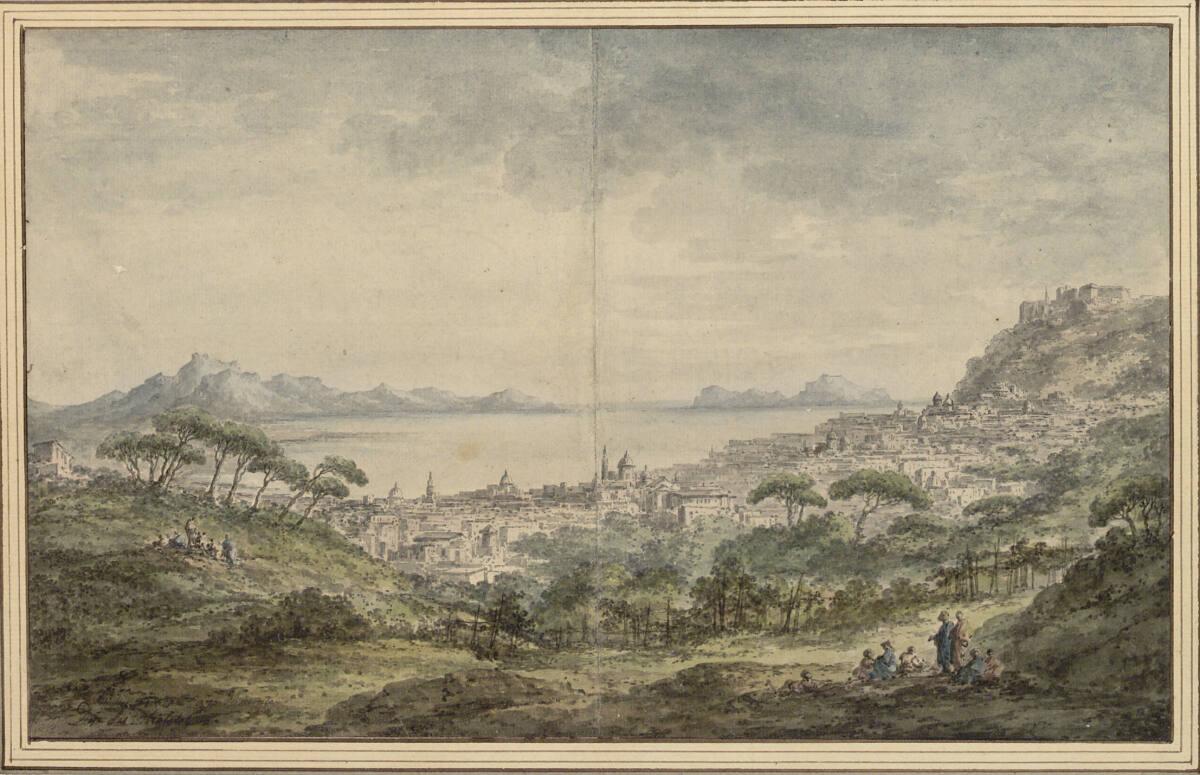 Claude Louis Chatelet, Blick auf die Stadt und den Golf von Neapel vom Capodimonte aus, Inv. Nr…