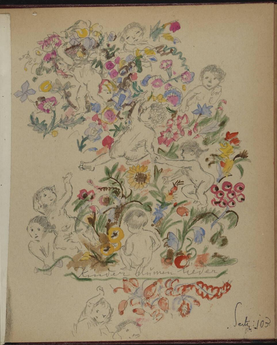 Oskar Laske, "Kinder Blumenlieder", Inv. Nr.: 35007/8/103