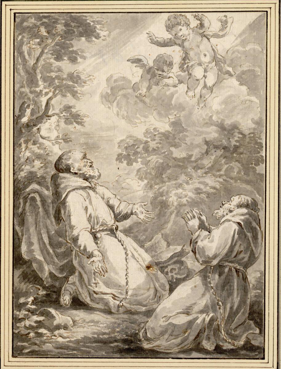 Joseph Antoine David, gen. David de Marseille, Engel erscheinen zwei Franziskanermönchen, Inv. …
