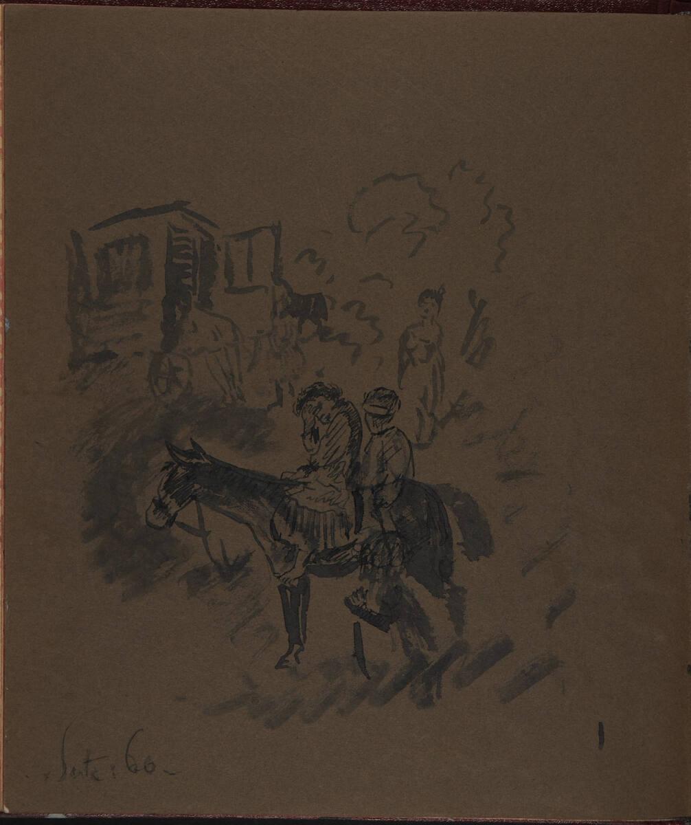 Oskar Laske, Zwei Reiter auf einem Esel, Inv. Nr.: 35007/8/60