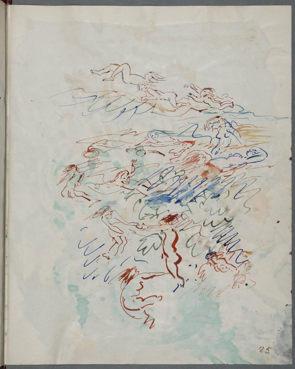 Oskar Laske, Bewegungsstudien von Menschen, Inv. Nr.: 35007/5/252