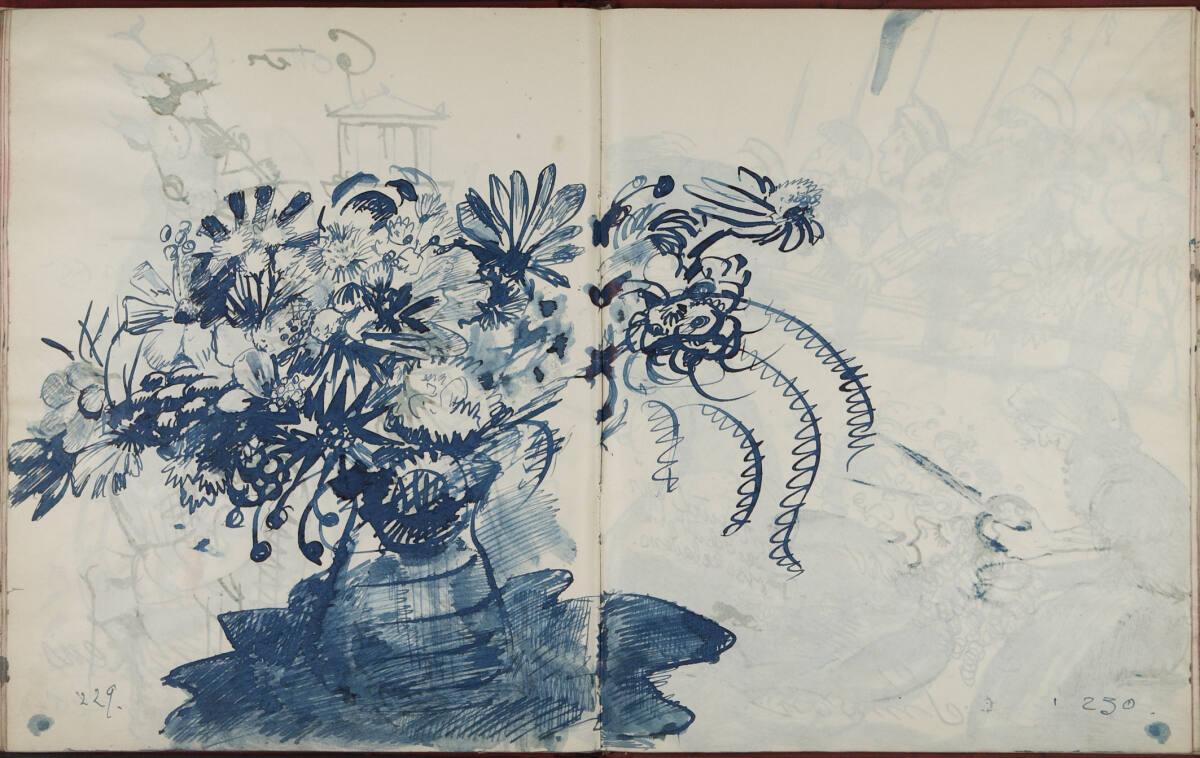 Oskar Laske, Üppiges Blumenarrangement, Inv. Nr.: 35007/5/229-230