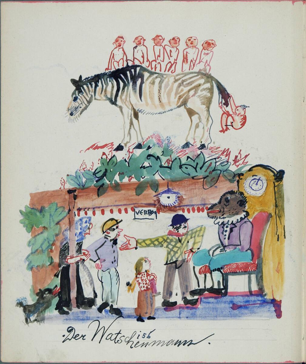 Oskar Laske, Der Watschenmann. Illustration, Inv. Nr.: 35007/3/182