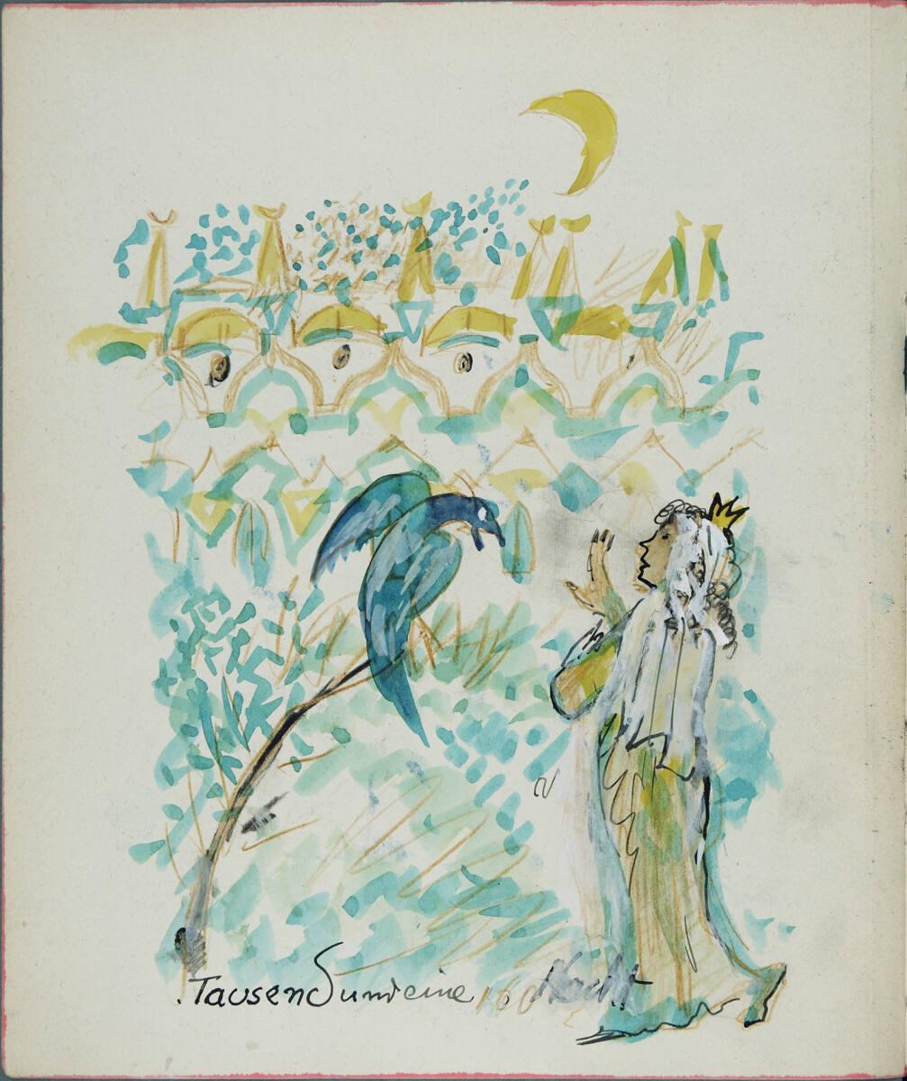 Oskar Laske, Illustration einer Szene aus 'Tausend und eine Nacht', Inv. Nr.: 35007/3/186
