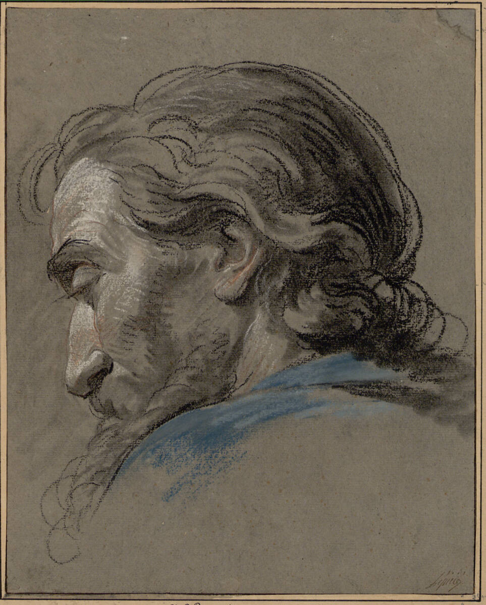 Studie eines Männerkopfes im Dreiviertelprofil, Nicolas Bernard Lépicié, 1755–1784