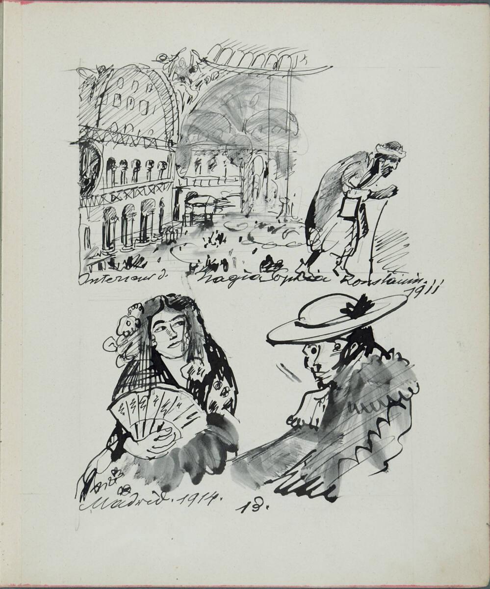 Oskar Laske, Illustrationen des Interieurs der Hagia Sophia, von Konstantin (?) 1911 und einer …